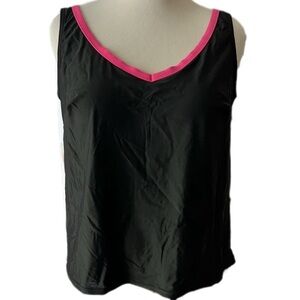 NWT Blair swim top size 16W Soft cup bra black pink Bathing suit plus size shirt